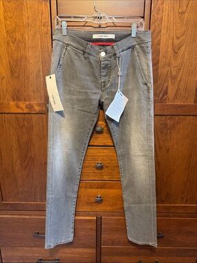 New “Two Men” Women's Italian Straight Leg Jeans in Grey purchased off YOOX